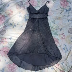 Vintage 2000s y2k Formal High Low Fairy Homecoming Prom Wedding Guest Gray Dress